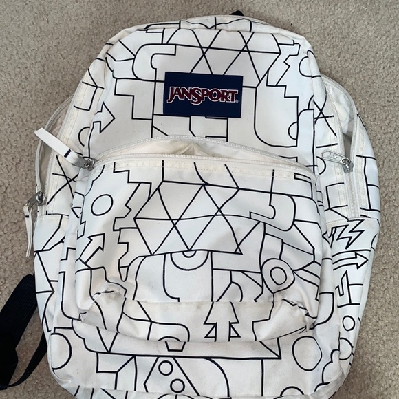 White Jansport backpack pre-owned - Picture 1 of 8